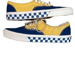 Vans Era BMX Checkerboard Blue Yellow Sneakers Mens Size 10